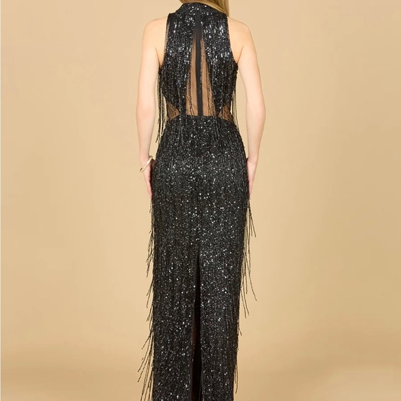 Sequin fringe black deess - Picture 2 of 7
